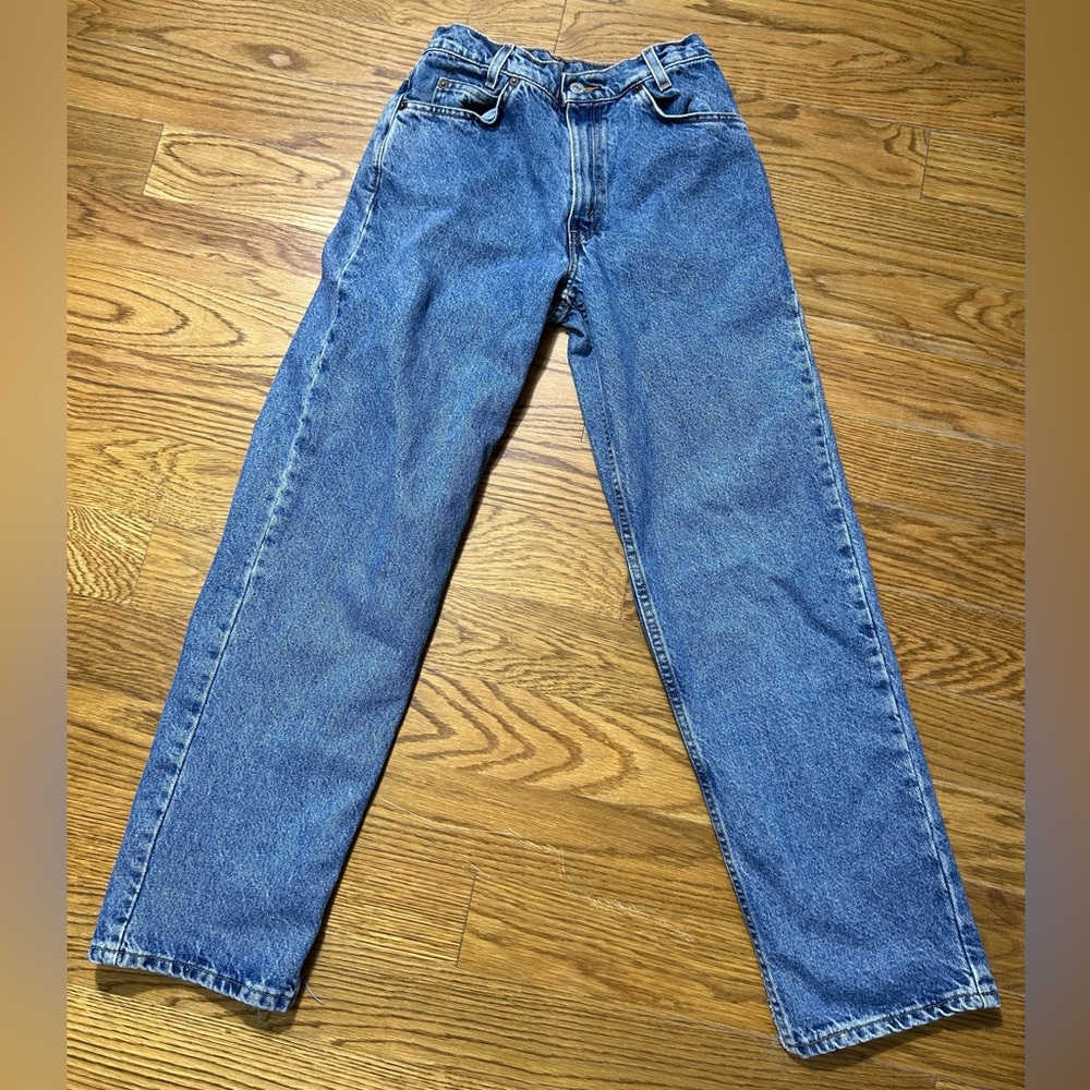 Vintage Levi’s 550 Relaxed Student Jeans High Rise Tapered 90s Y2K Red Blank Tab